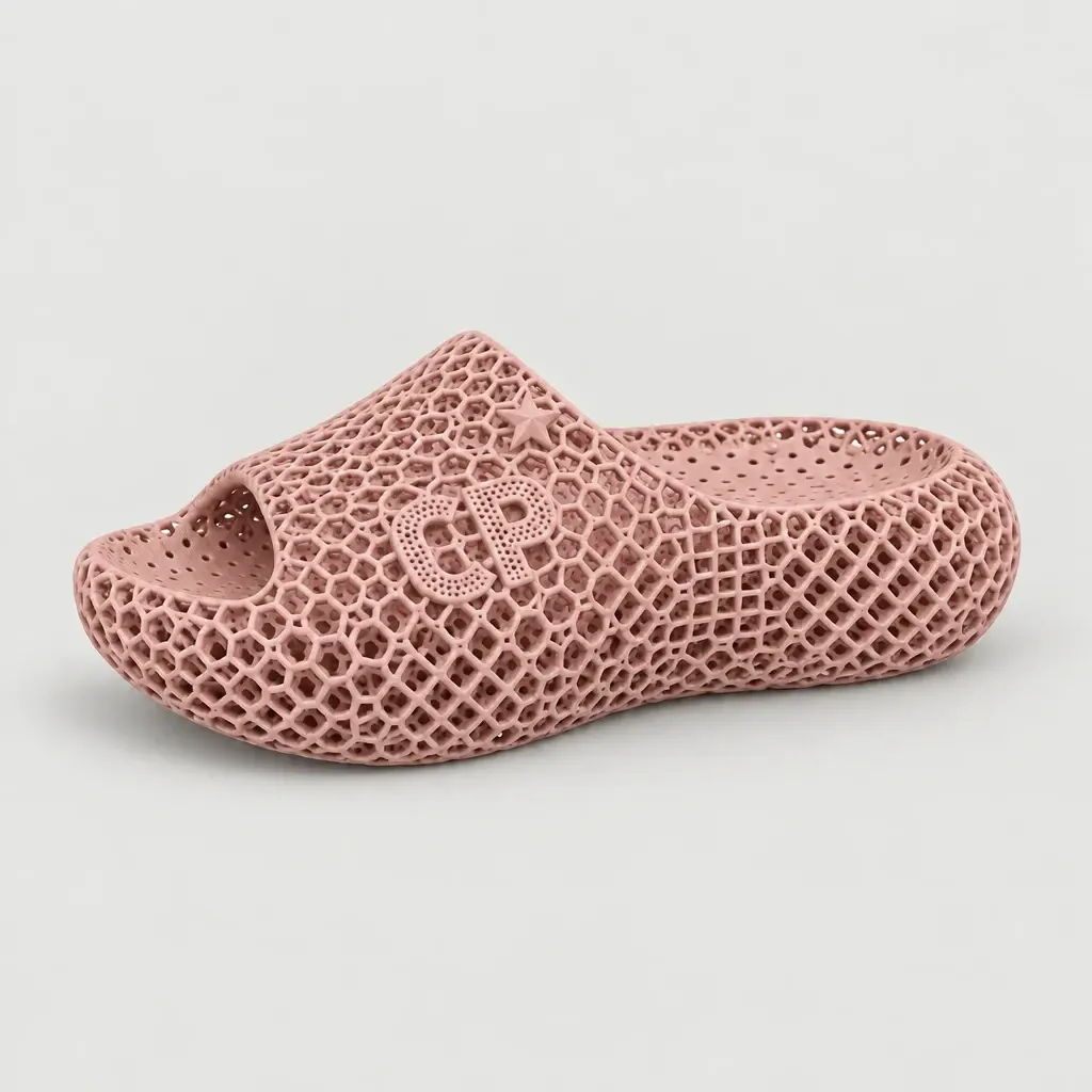 Mule Lagune rose poudré avec une étoile en relief sur le dessus